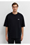 Patch Logo Embroidered Black T-Shirt Oversize / Wide Cut 0613503-80022 - 3