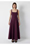 Square Neck Burgundy Long Dress 1310479-70434 - 3