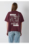 Image Printed Claret Red T-Shirt Boxy Fit 1614166-70664 - 5