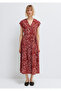 Printed Red Midi Dress 1310839-91609 - 3