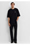 Patch Logo Embroidered Black T-Shirt Oversize / Wide Cut 0613503-80022 - 2