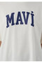 Logo Printed Ecru T-Shirt Oversize / Wide Cut 1600843-82127 - 6