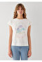 Floral Printed White T-Shirt Regular Fit / Normal Cut 1614255-70057 - 4