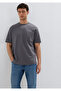 Anthracite Basic T-Shirt with Pockets Loose Fit / Comfortable Cut 0613339-90721 - 2