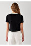 Black T-Shirt with Piping Detail Regular Fit / Normal Cut 1614111-900 - 6