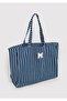 M Logo Embroidered Denim Shoulder Bag 1913787-32177 - 3