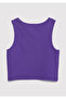Logo Printed Purple Athlete T-Shirt Fitted / Body-Fitting Cut 7610336-70909 - 4