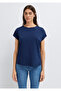 Crew Neck Navy Blue Basic T-Shirt Regular Fit / Normal Cut 1614177-70497 - 4