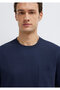 Navy Blue Basic T-Shirt with Pockets Loose Fit / Comfortable Cut 0613339-86623 - 6