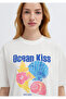 Printed Ecru T-Shirt Loose Fit / Relaxed Comfortable Cut 1614154-70057 - 6