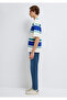 Block Striped Ecru T-Shirt Oversize / Wide Cut 0613331-70057 - 4