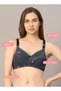 حمالة صدر مبطنة بالكامل بتصميم دانتيل - 38B - BLACK - 7
