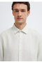 Light Green Linen Shirt Regular Fit / Normal Cut 0211957-71647 - 7