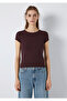 Burgundy Basic T-Shirt Fitted / Bodycon Cut 1613808-70223 - 4