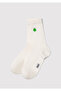 Elma Embroidered Ecru Socks 1913809-620