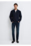 Half-Zip Navy Blue Sweater Regular Fit / Normal Cut 0710395-83699 - 2