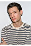 Navy Blue Striped Ecru T-Shirt Loose Fit / Comfortable Cut 0613166-83699