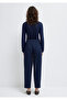 Navy Blue Pleated Trousers 1011147-82318 - 5