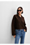 Wool Blend Brown Sweater Boxy Fit 1710626-88615 - 3