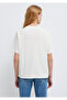 Logo Printed Ecru T-Shirt Regular Fit 1613565-80194 - 5
