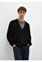 Wool Blend Zippered Black Cardigan Regular Fit / Regular Cut 0710262-900 - 3