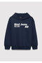 Jeans Printed Hooded Navy Blue Sweatshirt 6S10141-82318 - 5