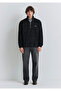 Half Zipper Checkered Black Sweatshirt 0211777-91298 - 3