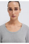 Long Sleeve Gray Basic T-Shirt Fitted / Bodycon Cut 1613323-83096 - 6