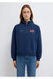 Logo Printed Half Zipper Navy Blue Sweatshirt 1S10373-70488 - 3
