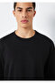 Long Sleeve Black Basic T-Shirt Loose Fit / Relaxed Fit 0613170-900 - 6