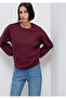 Crew Neck Claret Red Basic Sweatshirt 1610198-70415 - 2