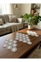Handmade Crochet Knitted Lace Ring Model Living Room Set Bedroom Set 3 Pieces