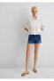 Vivia Cuffed Dark Flex Blue Jean Shorts 1411217-89702