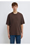 Logo Printed Brown Basic T-Shirt Loose Fit / Comfortable Cut 0613093-70251 - 4
