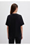 Logo Printed Black T-Shirt Loose Fit 1612122-900 - 4
