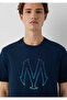 Logo Printed Navy Blue T-Shirt Regular Fit / Normal Cut 0610635-70490 - 6