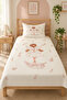 Winged Princess Patterned Baby and Kids Printed Single Pique Set 160x230 White