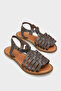Daphne Round Toe Gladiator Strap Women's Leather Sandals - 2