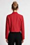 Padded Asymmetrical Crop Woven Jacket Laz0017 Red - 4