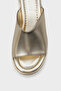 Marta Platform Metallic Single Strap Women's Slippers - 3