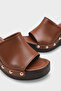 Sonia Wedge Heeled Single Strap Open Toe Sabo Slippers - 4