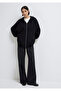 Hooded Zippered Black Sweatshirt 1610221-900 - 2