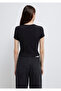 Black Basic T-Shirt Crop / Short Cut 1600814 -900 - 6