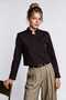 Padded Asymmetrical Crop Woven Jacket Laz0017 Brown - 2