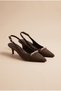 Selene Vita Women's Pointed Toe Open Back Thin Heeled Shoes 0012205 Matte Brown - 4