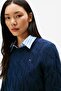 Women's Soft Wool Cable C-Nk Ls Swt Ww0Ww43586-Thc1G - 3