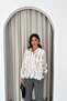 Women's V-Neck Organic Fabric Transparent Buttoned Ruffle Blouse - 3