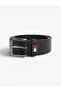 Men's Leather Adjustable Strap Plain Model Black Belt - 3