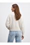 10645 V-Neck Soft Textured Knitwear Sweater-Ecru - 2