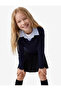Cotton Long-Sleeve V-Neck T-Shirt with Shirt Collar Detail - 2